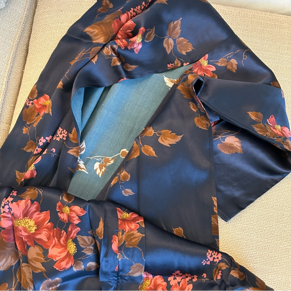 Reformation Frankie Silk Maxi Dress - Core Navy Red Floral Wedding Cocktail - Picture 8 of 10